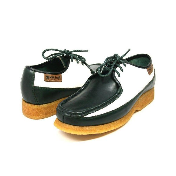 British Walkers Men's Crown 2 Dark Green & White Snake Skin - Picture 1 of 6